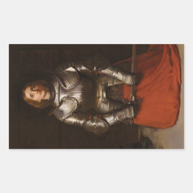 Adesivo Retangular Joan of Arc (por John Everett Millais) (Frente)