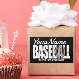 Adesivo Retangular Jogador da Equipe Pinstripe do ADD do Baseball Ret