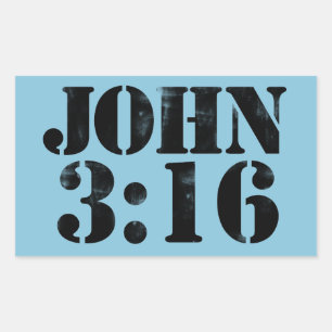 Adesivo Retangular John 3:16