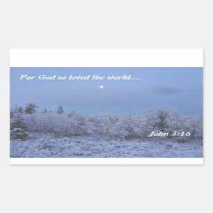 Adesivo Retangular John 3:16 Winter Morning