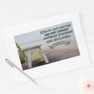 Adesivo Retangular John F. Kennedy Inspirational Citação "Propósito"