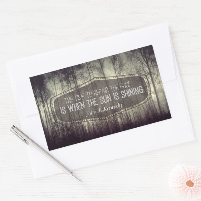 Adesivo Retangular John Fitzgerald Kennedy Reparo Inspiracional de Co (Envelope)