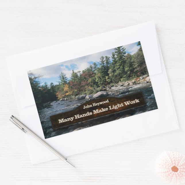 Adesivo Retangular John Heywood Inspirational Cote "Trabalho em equip (Envelope)