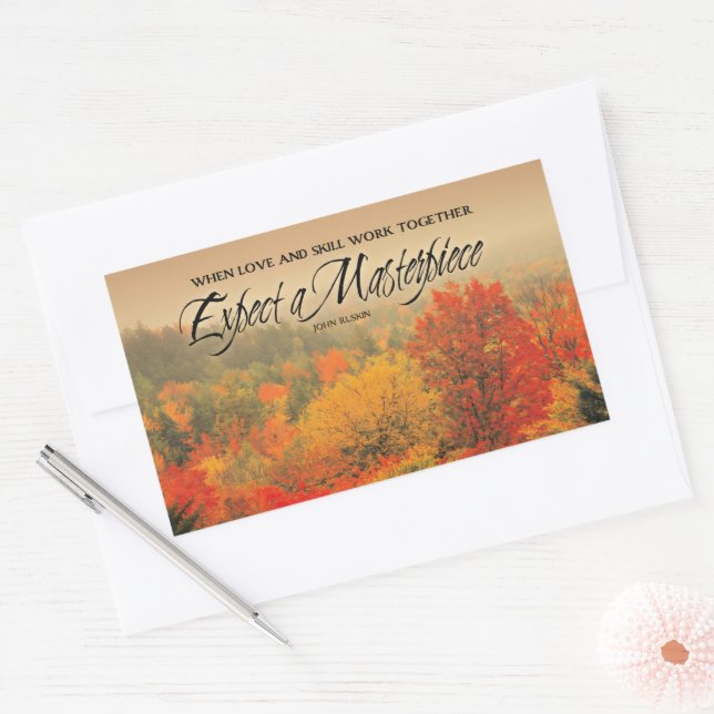 Adesivo Retangular John Ruskin Inspirational Cote "Masterícula" (Envelope)