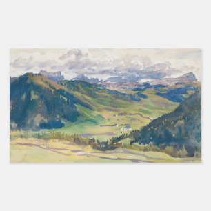 Adesivo Retangular John Singer Sargent - vale aberto, dolomites