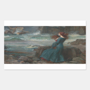 Adesivo Retangular John William Waterhouse - Miranda - a tempestade