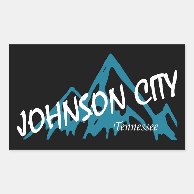 Adesivo Retangular Johnson City Tennessee Montanhas (Frente)