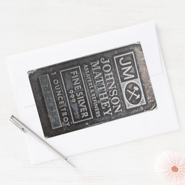 Adesivo Retangular Johnson Matthey Solid 1oz Solid Silver Bar 762835 (Envelope)