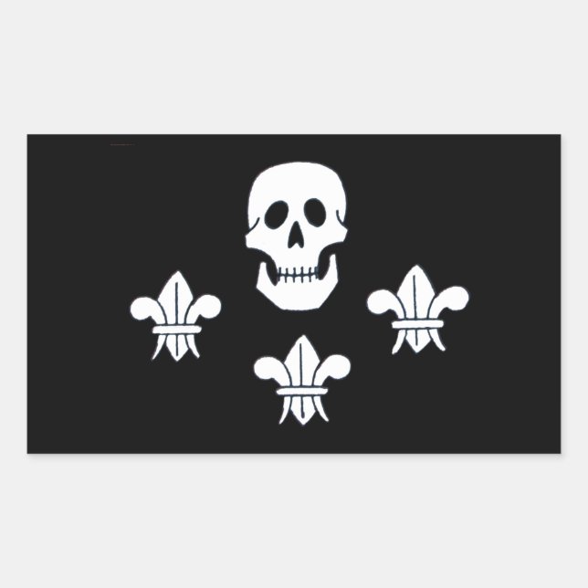 ADESIVO RETANGULAR JOLLY ROGER SKULL E TRÊS MENTIRAS FLAG (Frente)