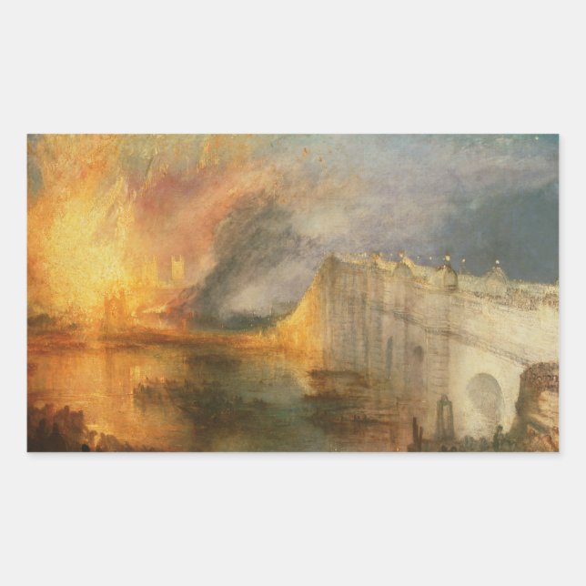 Adesivo Retangular Joseph Mallord William Turner - The Burning of the (Frente)
