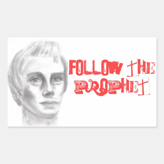Adesivo Retangular Joseph Smith mórmom profeta SUD (Frente)