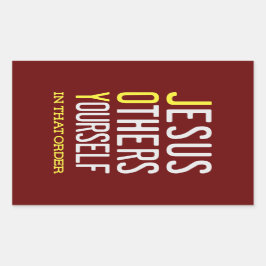 Adesivo Retangular JOY - Jesus, Outros, Eu Próprio - Sticker