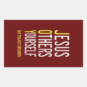 Adesivo Retangular JOY - Jesus, Outros, Eu Próprio - Sticker