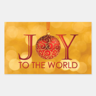 Adesivo Retangular Joy to the World Sticker