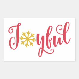 Adesivo Retangular Joyful Sticker - Decal de Vinil Feriado Feliz