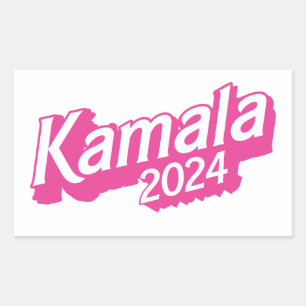 Adesivo Retangular Kamala 2024 cor-de-rosa