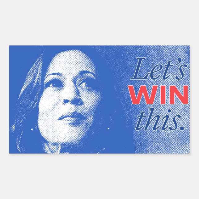 Adesivo Retangular Kamala Harris 2024 - Ganho de Vamos (Frente)