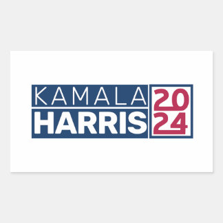 Adesivo Retangular Kamala Harris 2024 Presidente Americano Flag Vinta