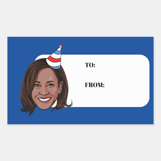 Adesivo Retangular KAMALA HARRIS Birthday (Frente)