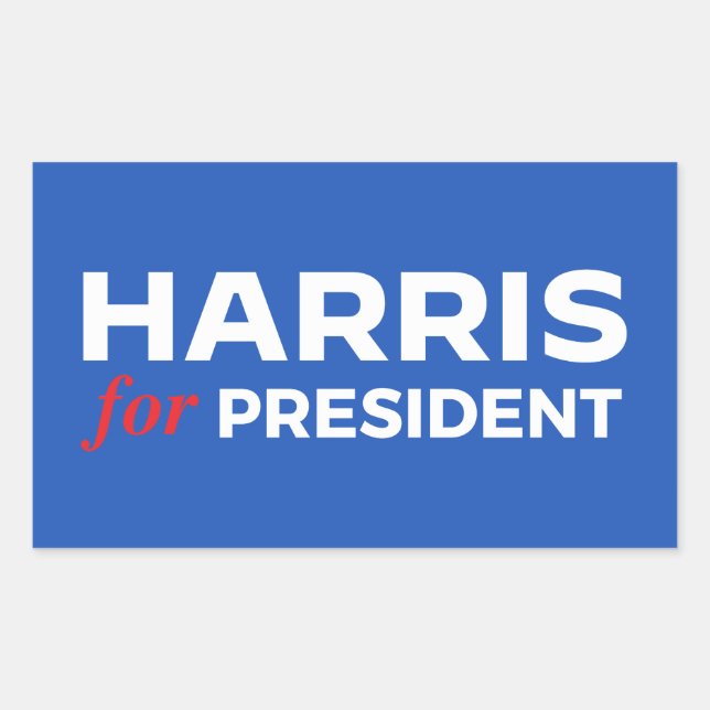 Adesivo Retangular Kamala Harris para Presidente (Frente)