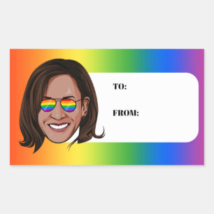 Adesivo Retangular Kamala Harris Pride Holiday