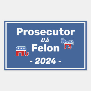 Adesivo Retangular Kamala Harris Procurador VS Felon