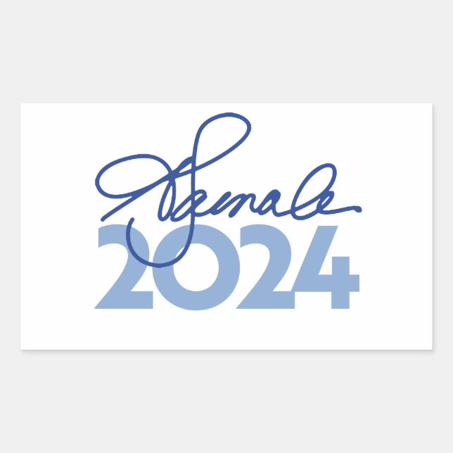 Adesivo Retangular Kamala Harris Signature 2024 (Frente)