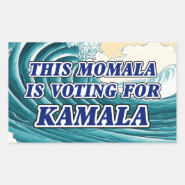 Adesivo Retangular Kamala Momala Blue Wave
