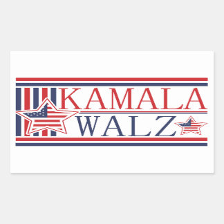 Adesivo Retangular Kamala, Walz 2024 Campanha de Bilhetes Democrático