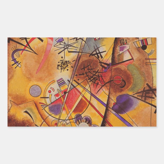 Adesivo Retangular Kandinsky Abstrato Trabalho de arte (Frente)