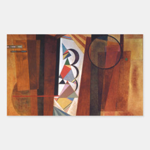 Adesivo Retangular Kandinsky Development in Brown Abstrato Painting