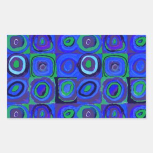 Adesivo Retangular Kandinsky Farbstudie Quadrados Azuis Círculo Quadr