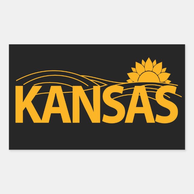 Adesivo Retangular Kansas Estados Unidos da América (Frente)