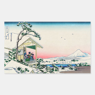 Adesivo Retangular Katsushika Hokusai - Casa de chá em Koishikawa
