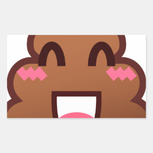Adesivo Retangular kawaii poop emojis