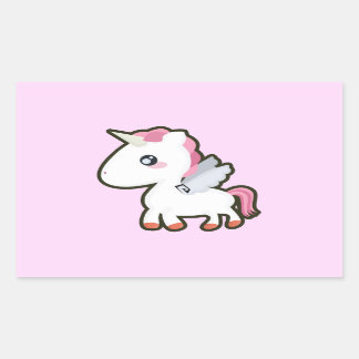 Adesivo Retangular Kawaii Unicorn