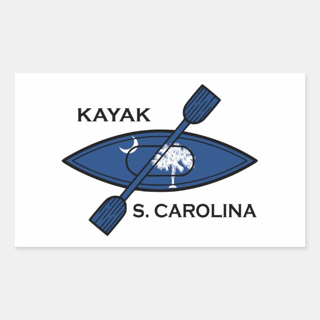 Adesivo Retangular Kayak Carolina Flag (Frente)