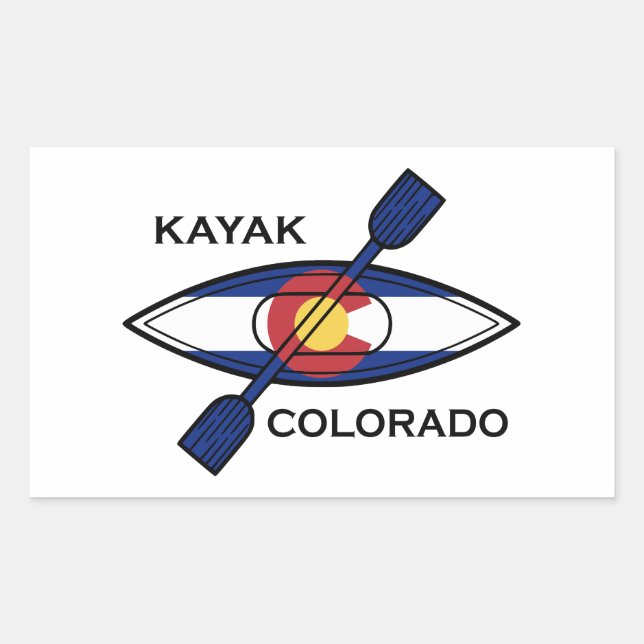 Adesivo Retangular Kayak Colorado Flag (Frente)