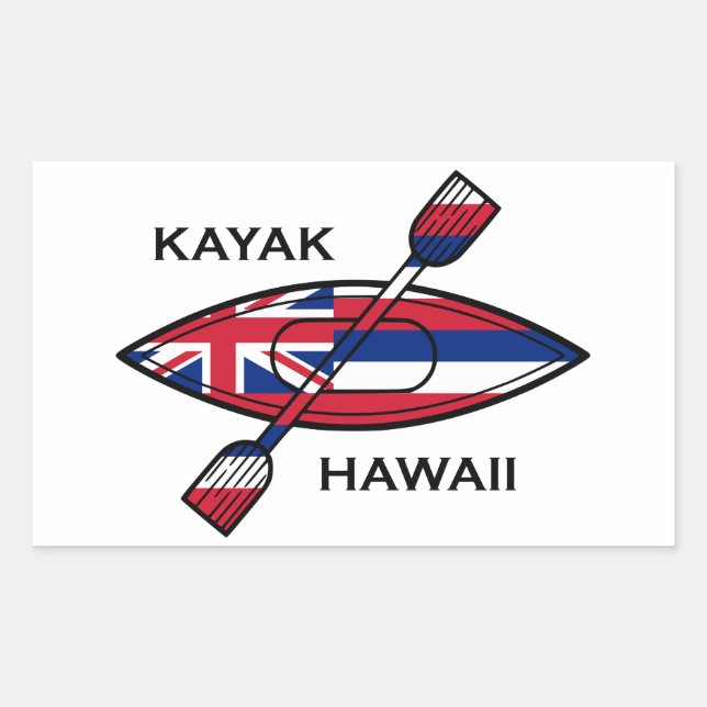 Adesivo Retangular Kayak Hawaii Flag (Frente)
