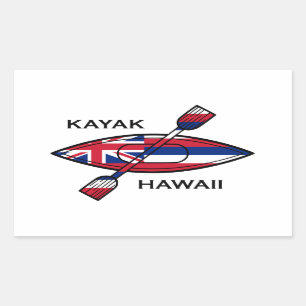Adesivo Retangular Kayak Hawaii Flag