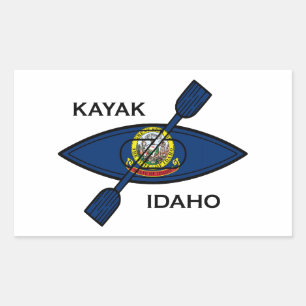 Adesivo Retangular Kayak Idaho Flag