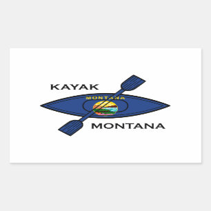 Adesivo Retangular Kayak Montana Flag