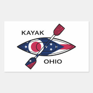 Adesivo Retangular Kayak Ohio Flag