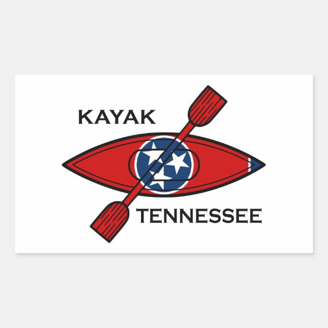 Adesivo Retangular Kayak Tennessee Flag (Frente)