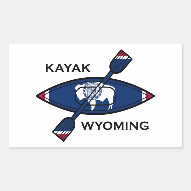 Adesivo Retangular Kayak Wyoming Flag (Frente)