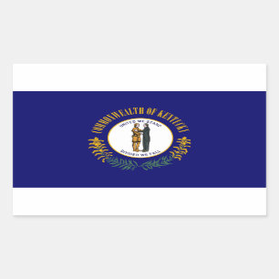 Adesivo Retangular Kentucky: Bandeira do Estado dos EUA Commonwealth