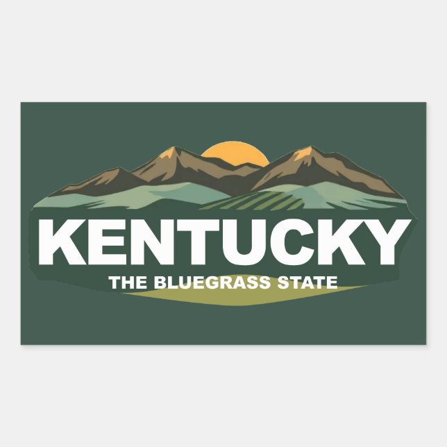 Adesivo Retangular Kentucky Estados Unidos da América (Frente)
