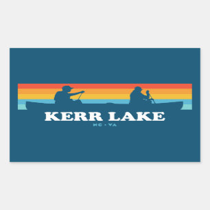 Adesivo Retangular Kerr Lake Virginia North Carolina Canoe