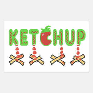 Adesivo Retangular Ketchup e Fries