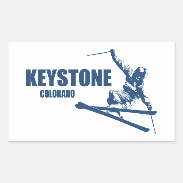 Adesivo Retangular Keystone Colorado Skier (Frente)